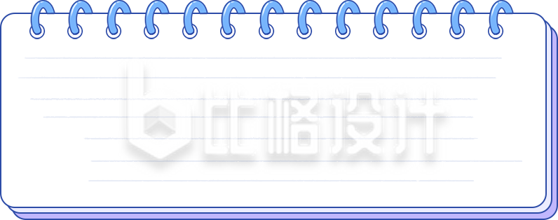 笔记本蓝色手绘