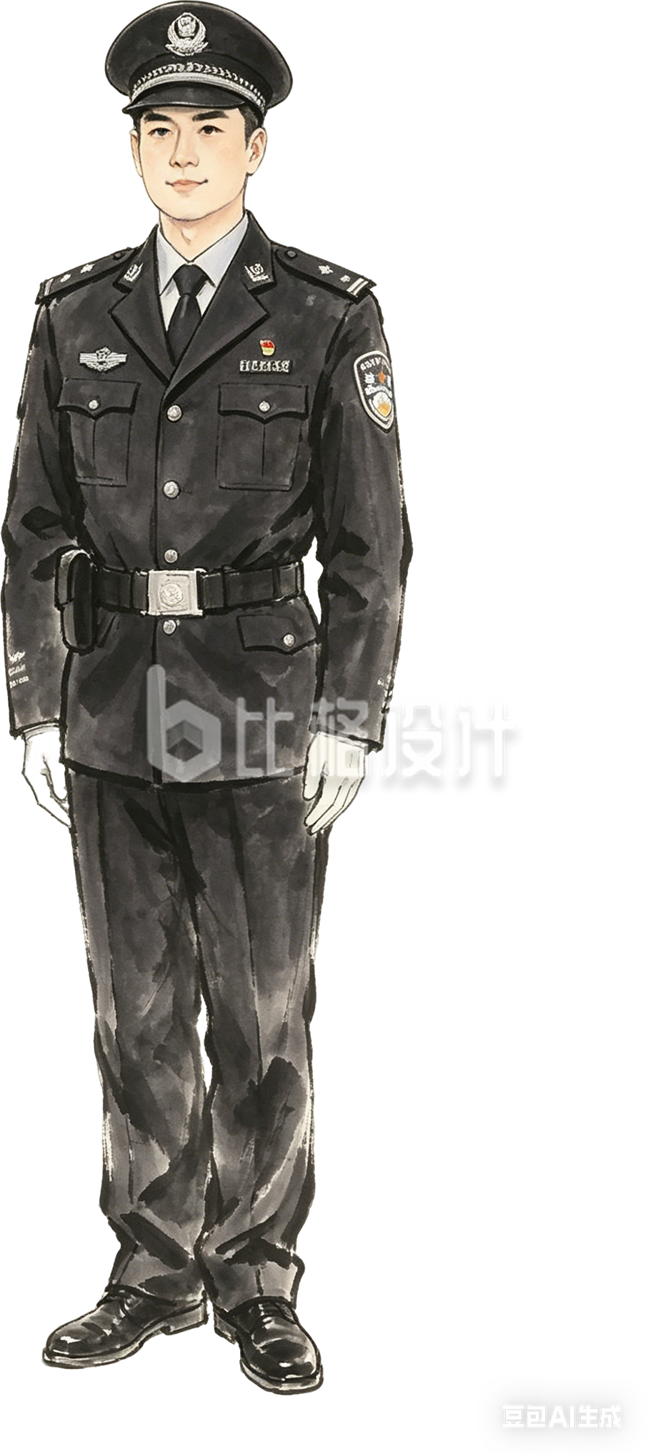 手绘警察