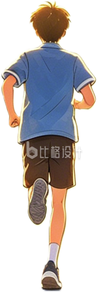 手绘男生跑步