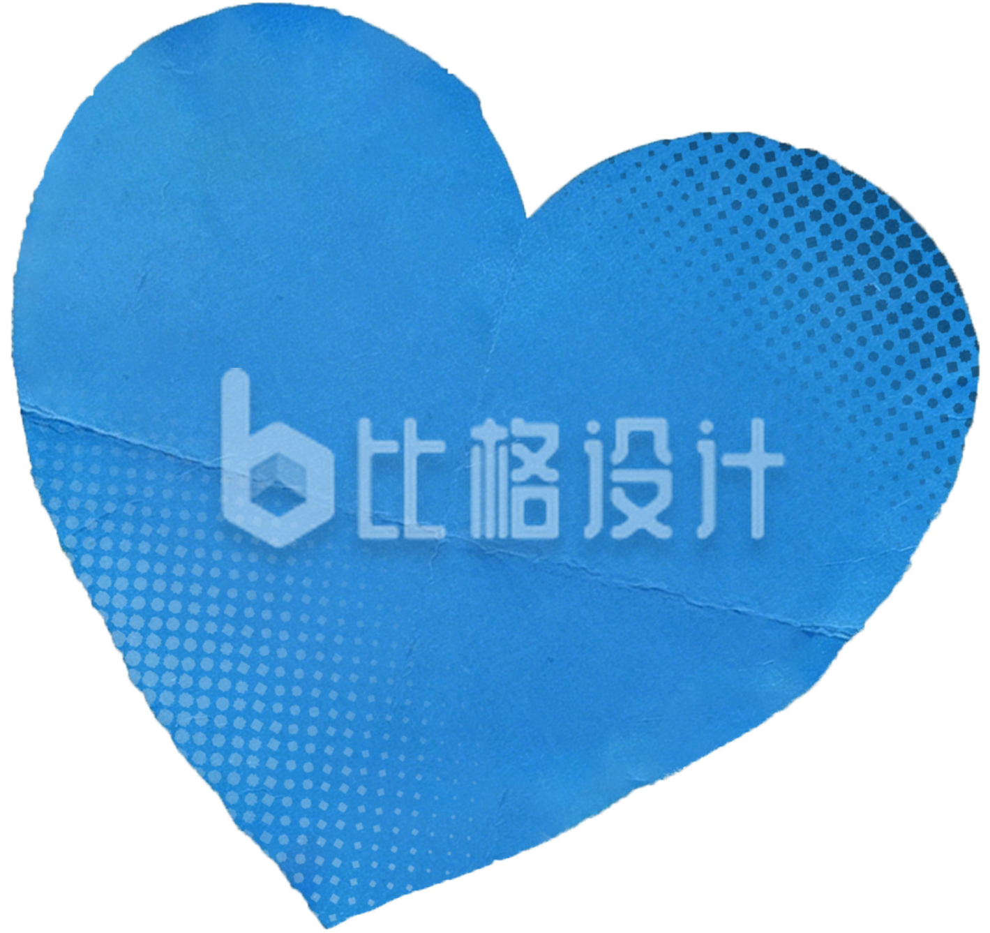 蓝色爱心纸张