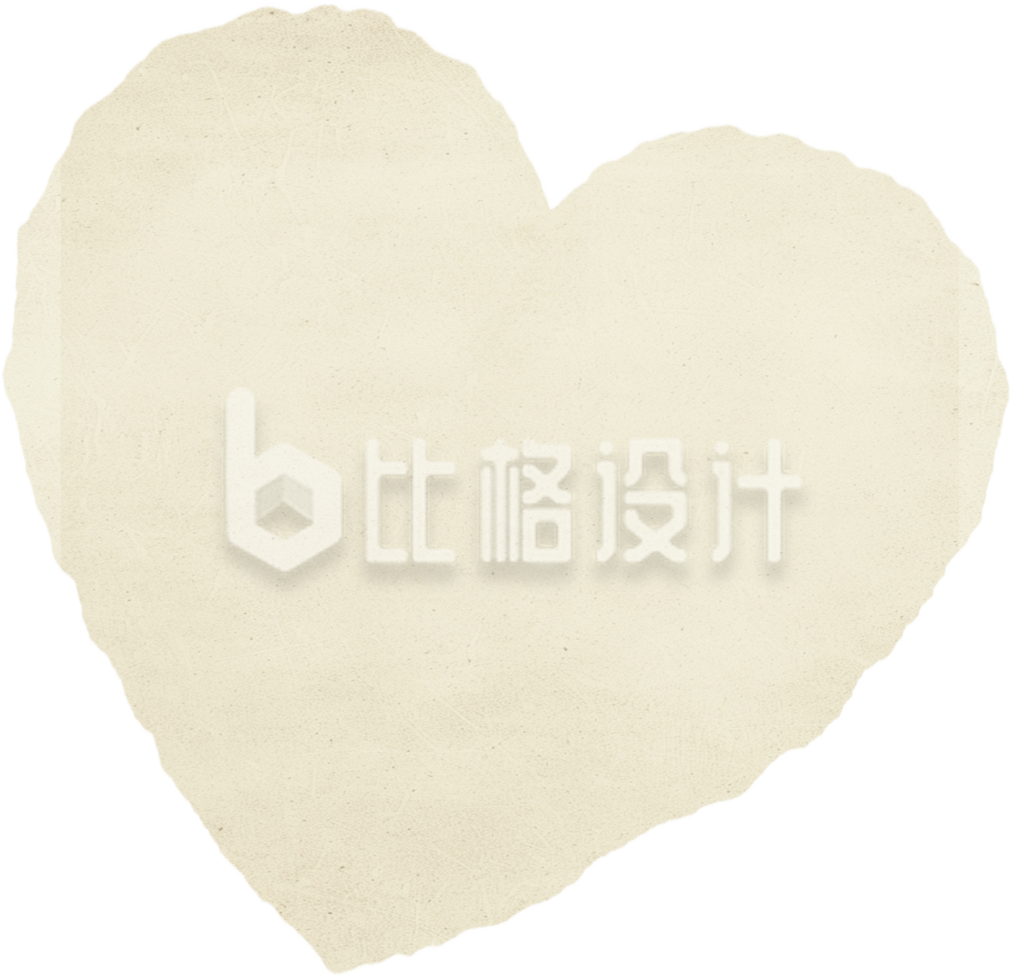 爱心撕纸风手绘