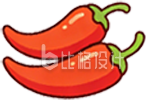 辣椒红色蔬菜手绘
