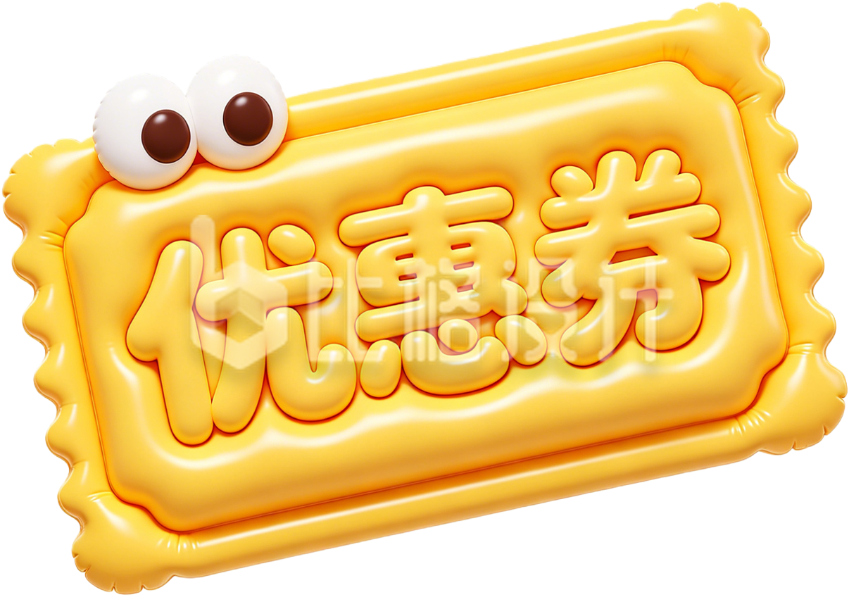 3D黄色优惠券