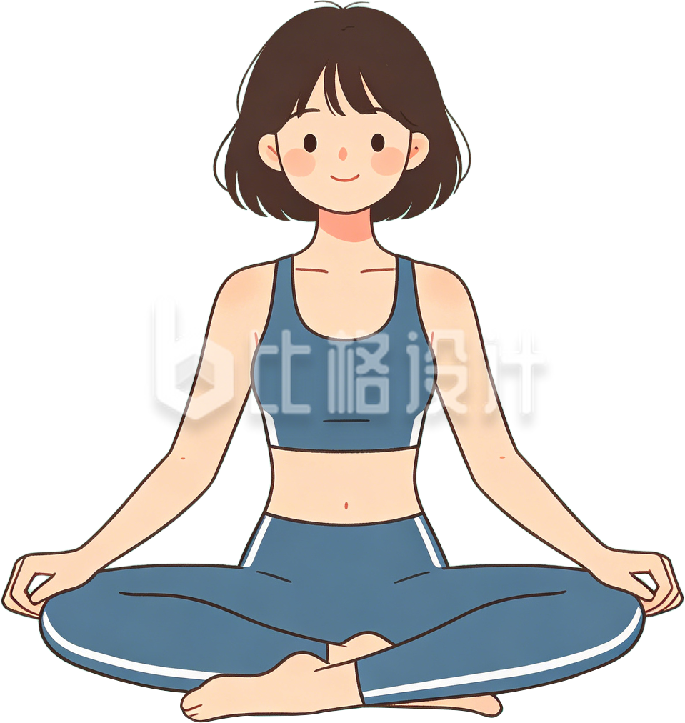 手绘女孩瑜伽