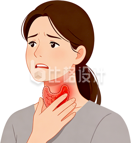 甲状腺医疗女性生病手绘