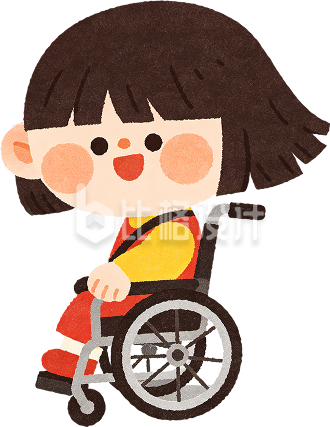 小女孩轮椅手绘助残