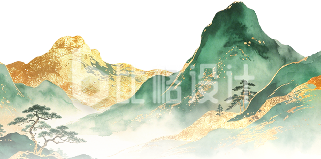 山峰国潮手绘