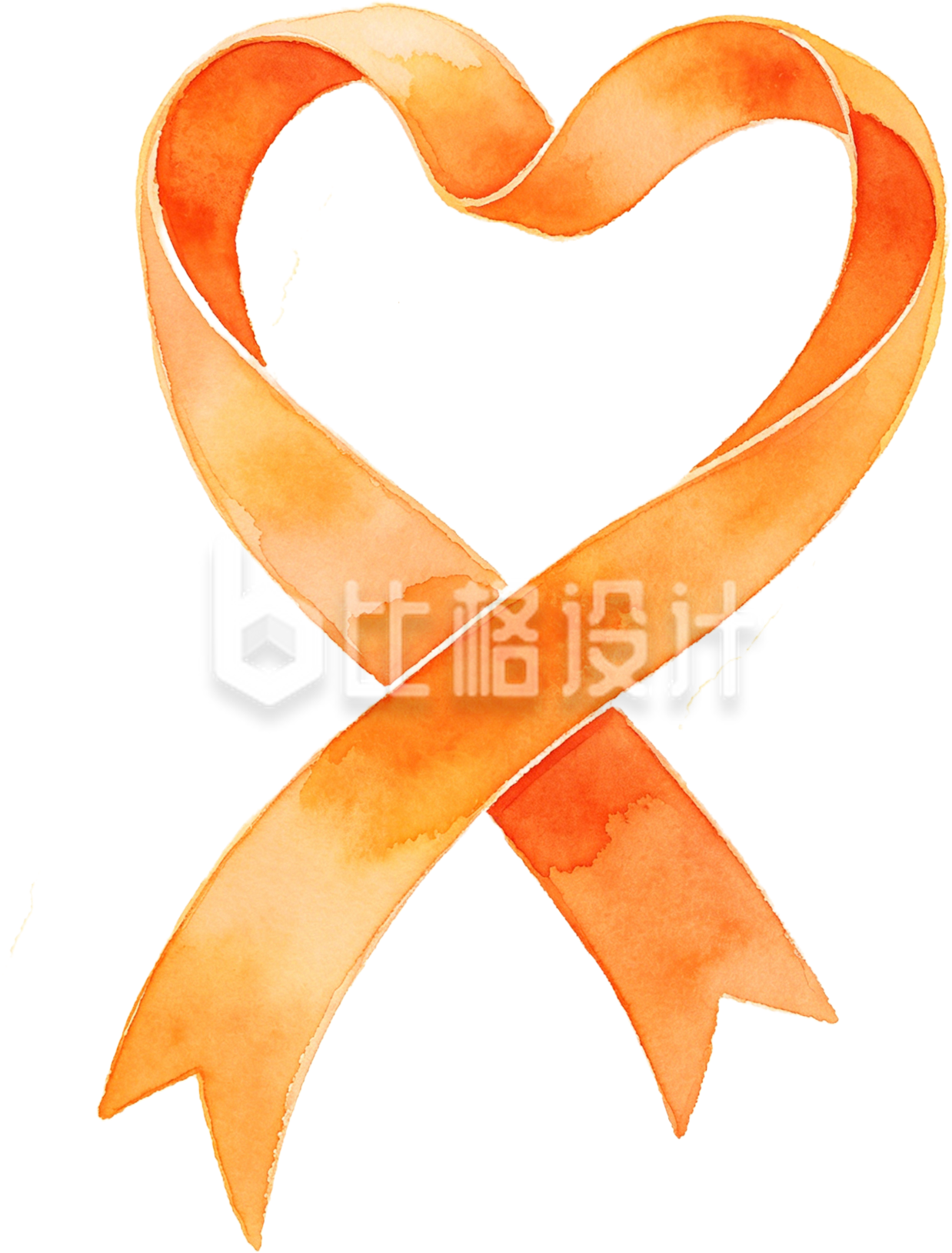 手绘心形丝带