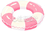 手绘粉色游泳圈