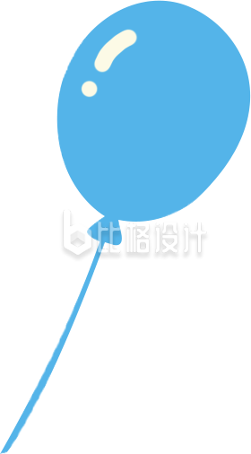 蓝色气球手绘