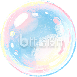 气泡水彩手绘