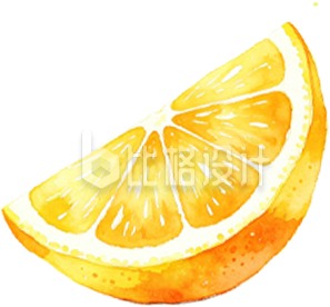 黄色水彩柠檬手绘