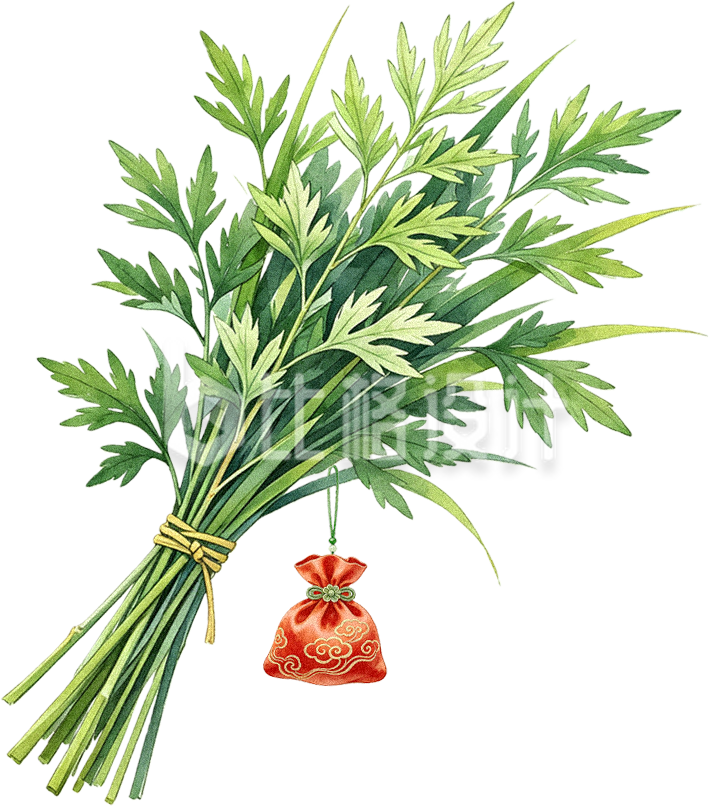 手绘艾草
