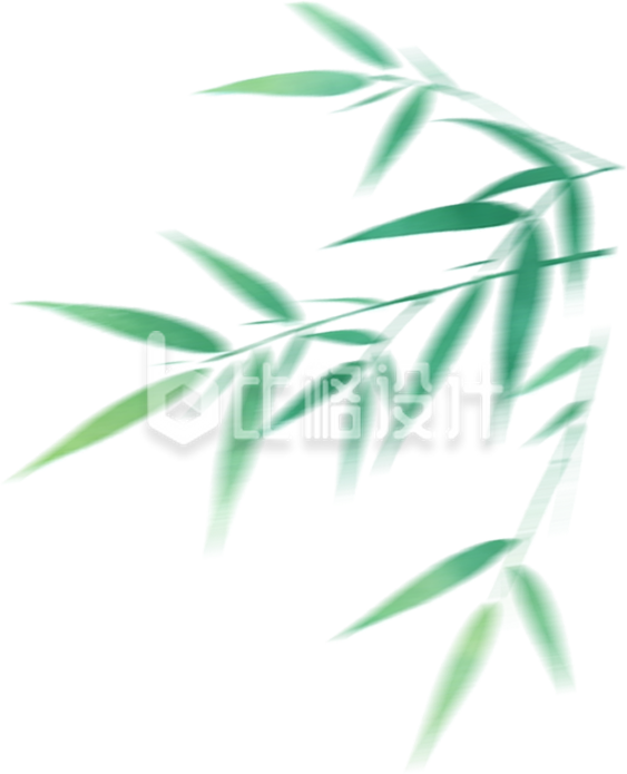 手绘竹叶