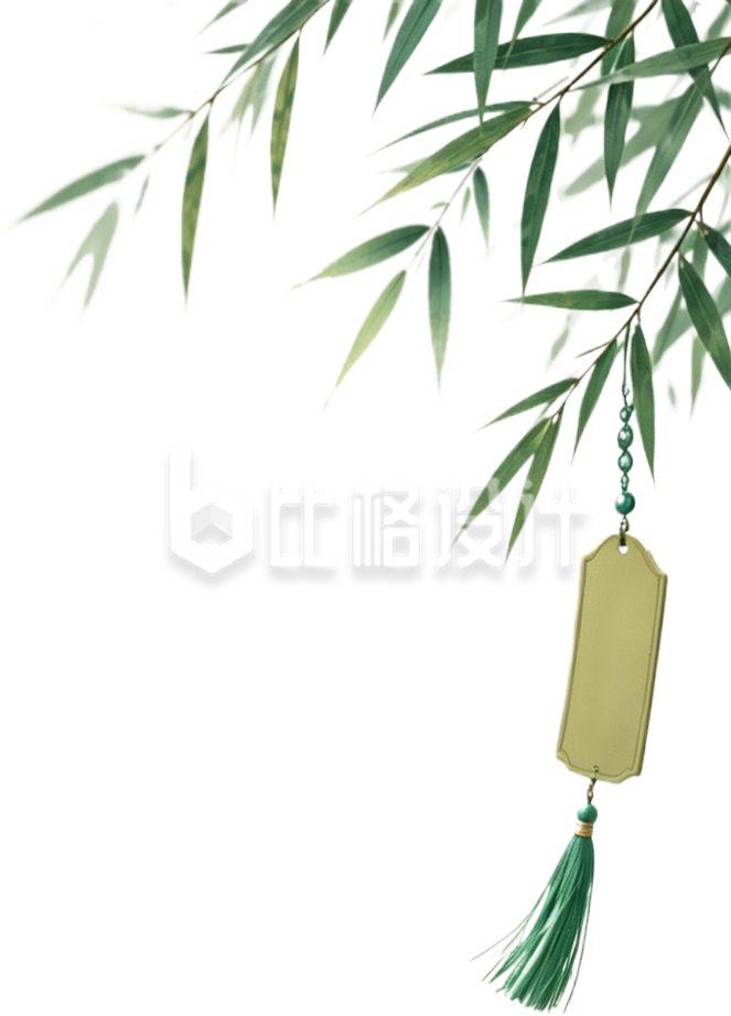 手绘竹叶