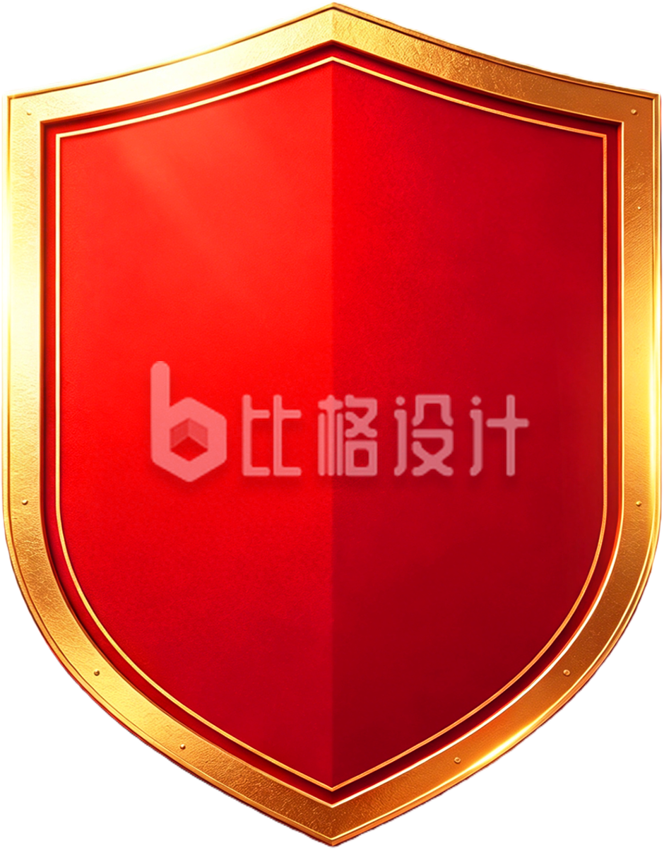 红色盾牌手绘