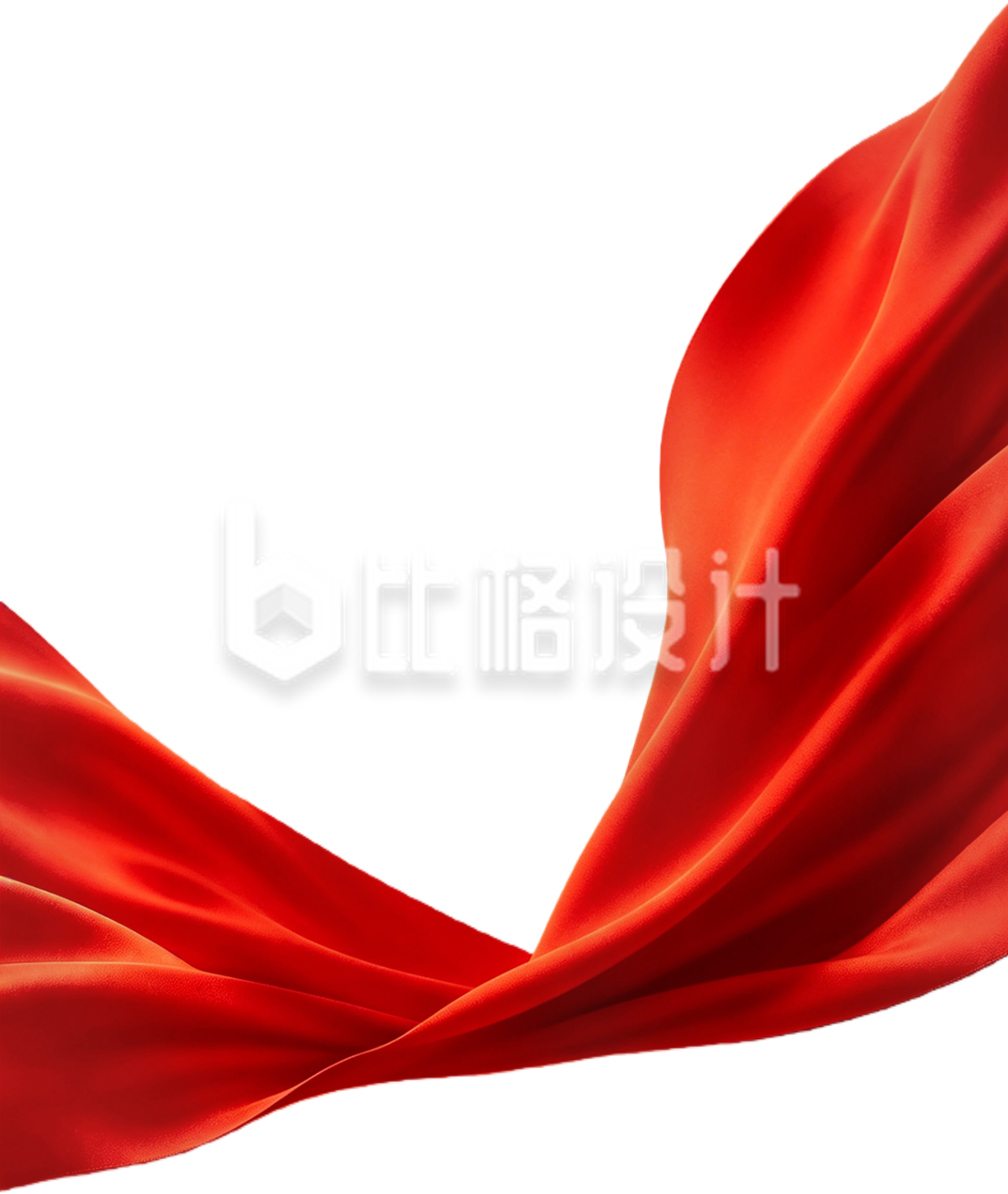 红色手绘红绸