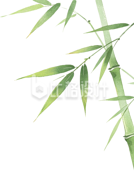手绘竹叶