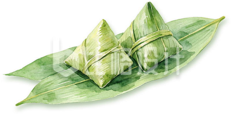手绘竹叶粽子