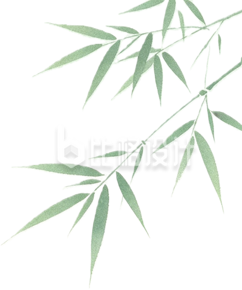 手绘竹叶