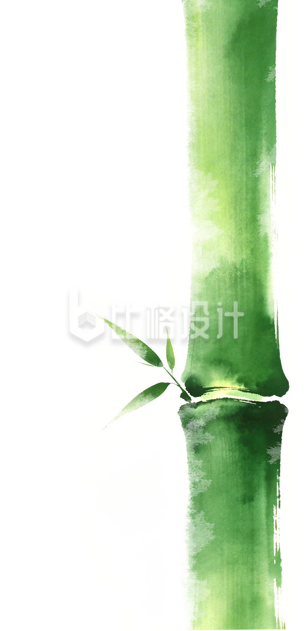 竹水彩手绘