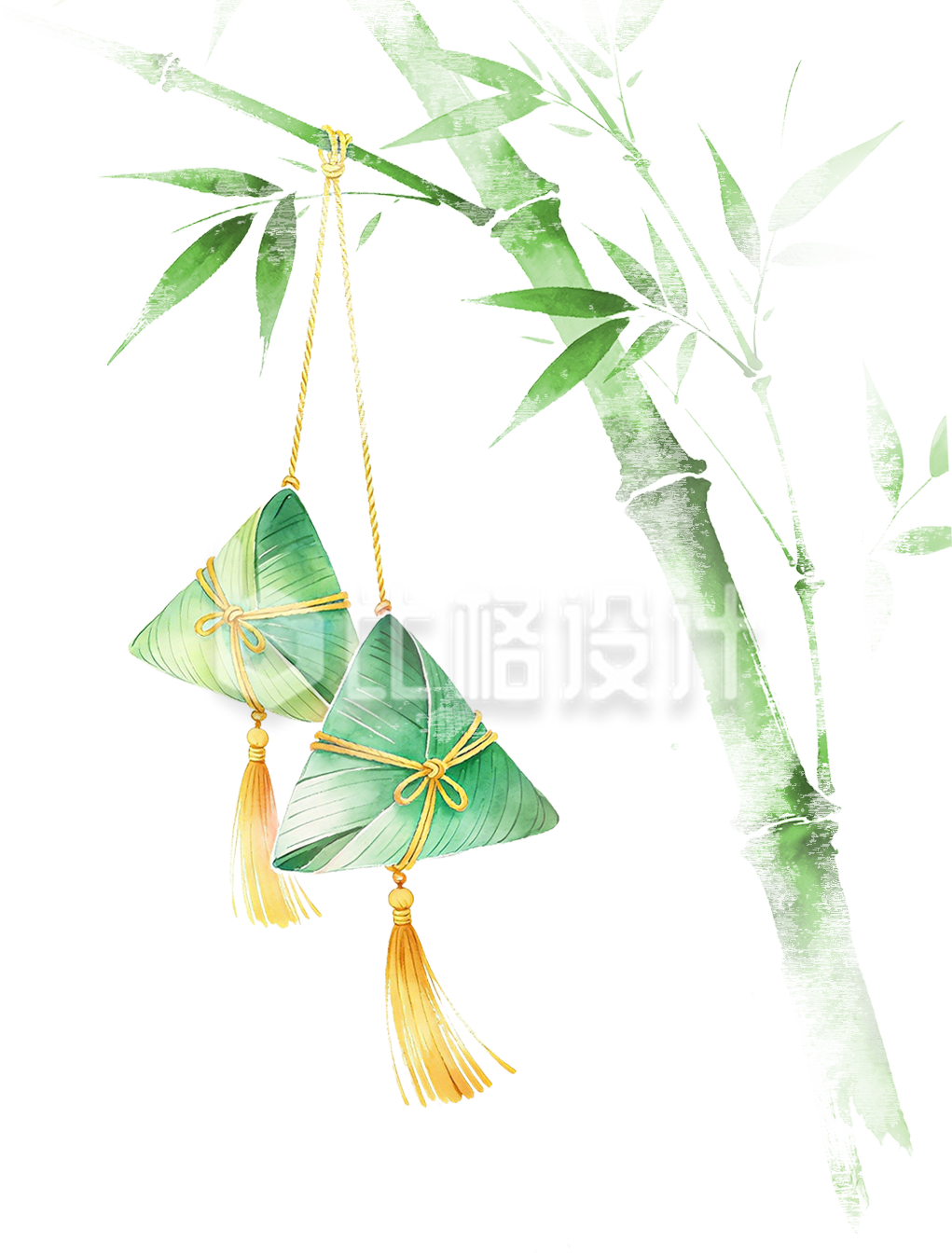 竹粽子手绘