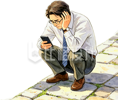 上班族男性难过插画